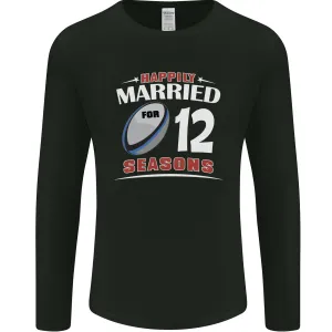 12 Year Wedding Anniversary 12th Rugby Mens Long Sleeve T-Shirt