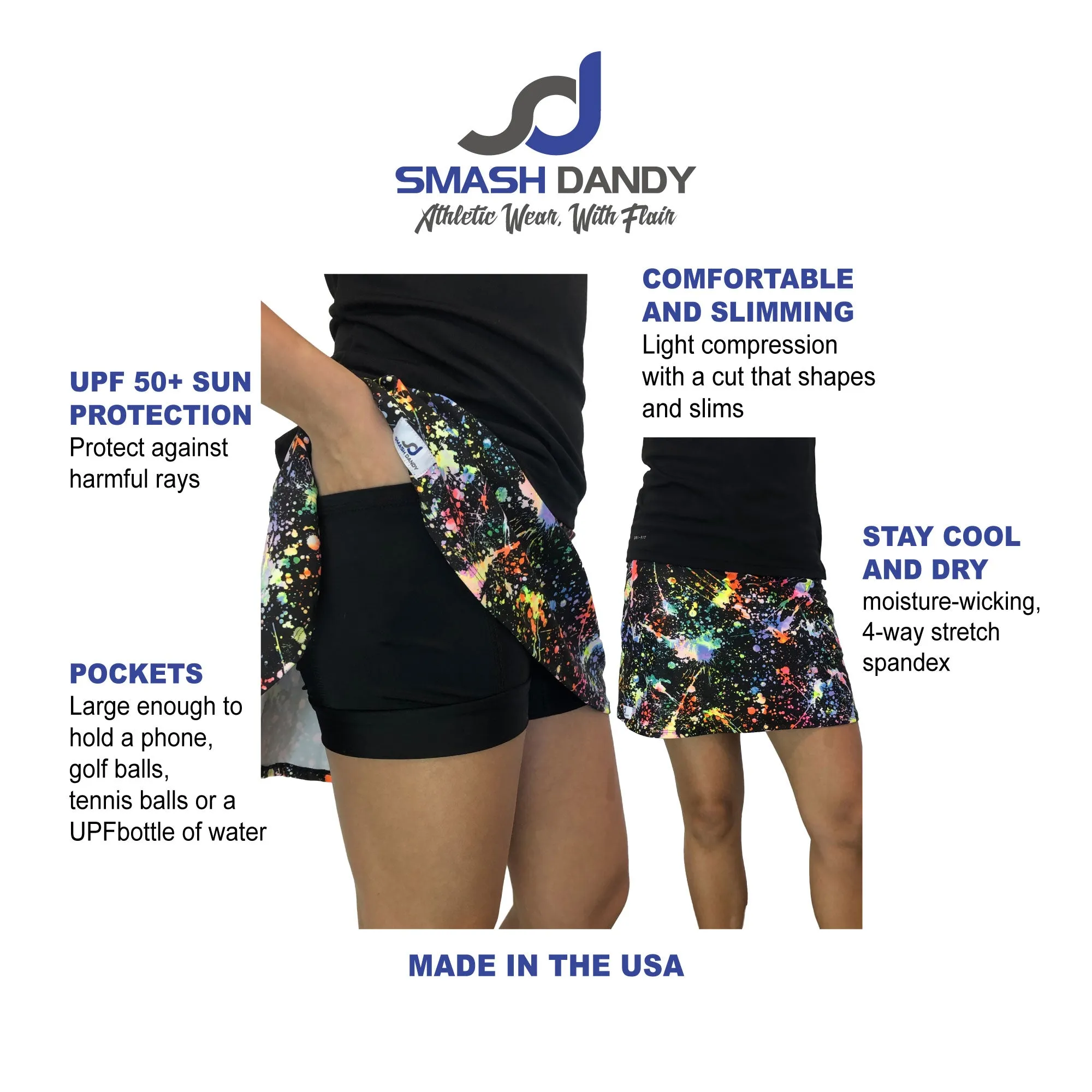 19th Hole Themed Slim Golf Skort