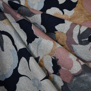 Abstract Artistic Floral Print Sweater Double Knit Grey/Multi