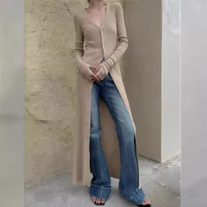 Aiertu leapord halloween outfit Autumn and Winter Deep V Leader Opening Hole Slim Slimming Paper Piece Cardigan Inner Dress