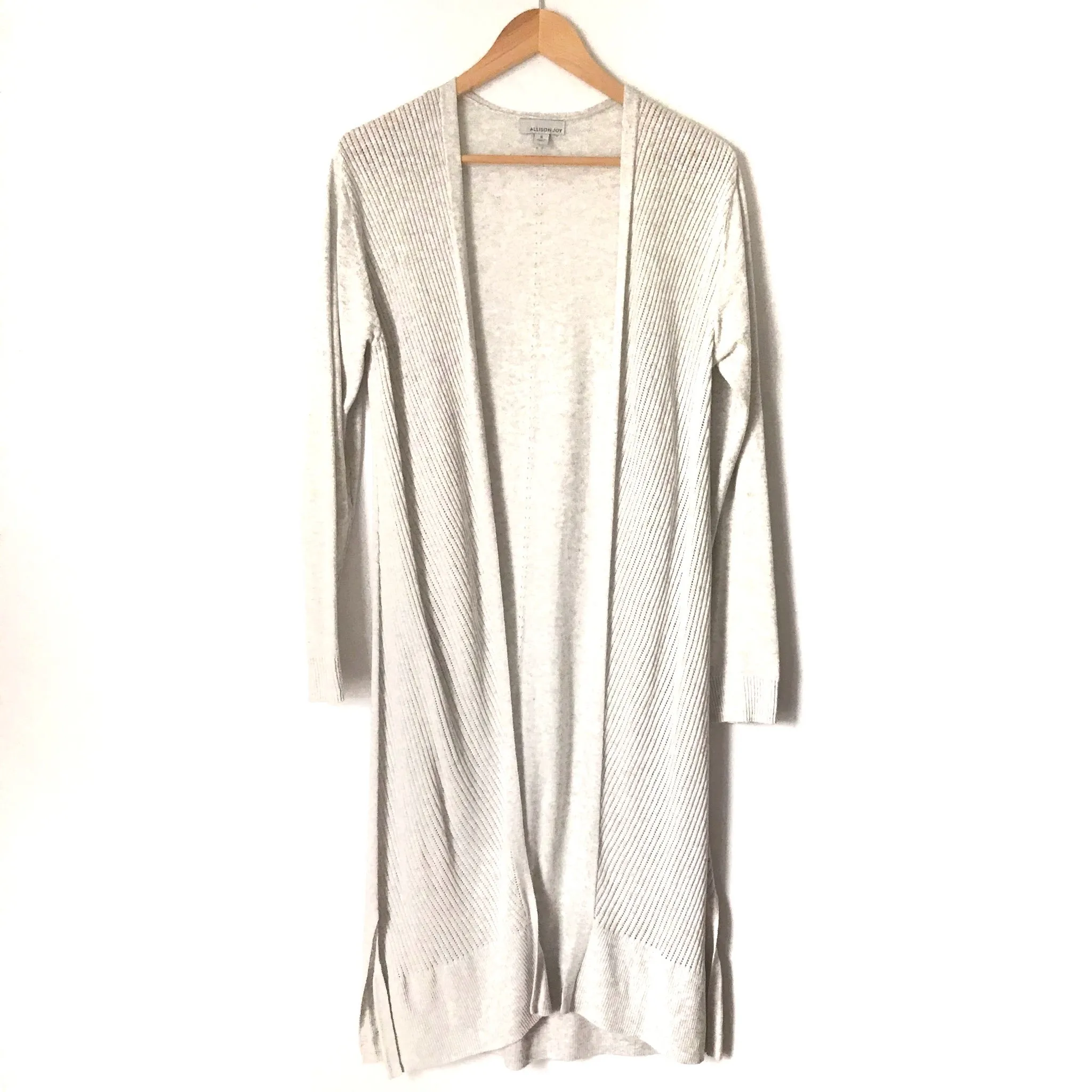 Allison Joy Grey Long Open Cardigan -Size S