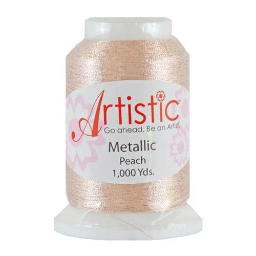 Artistic 40/2 Metallic Thread in Peach, 1000yd