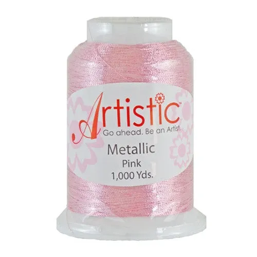 Artistic 40/2 Metallic Thread in Pink, 1000yd