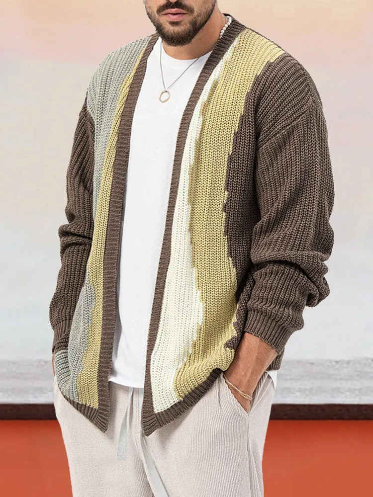 Artistic Leisure Color Block Cardigan