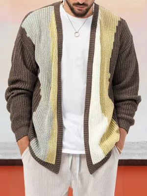Artistic Leisure Color Block Cardigan