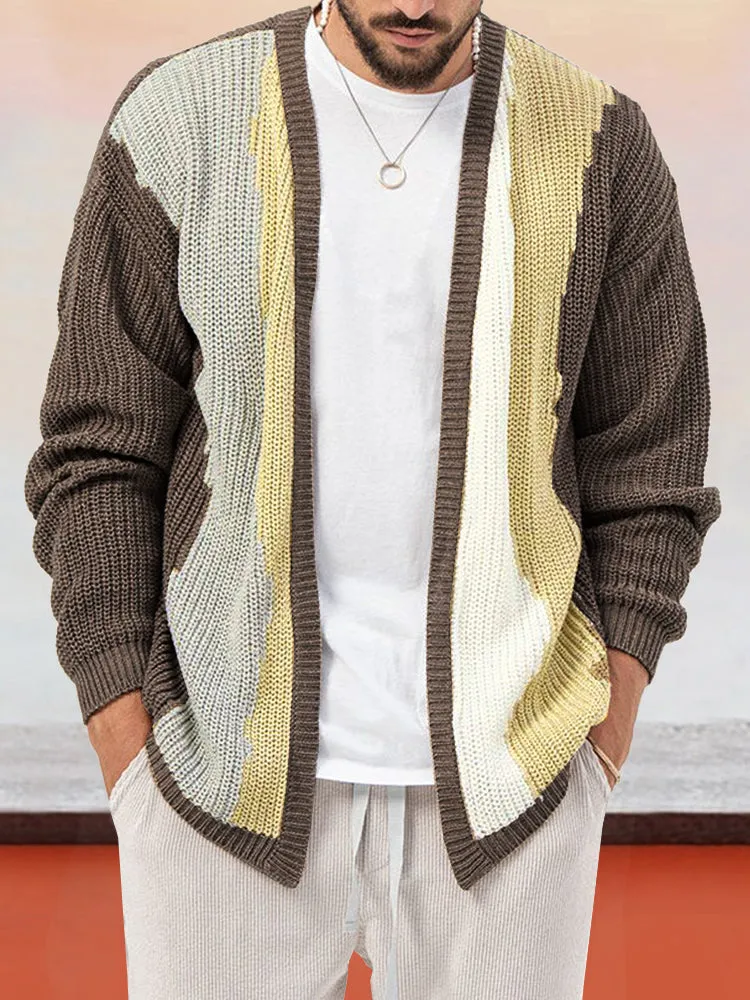 Artistic Leisure Color Block Cardigan