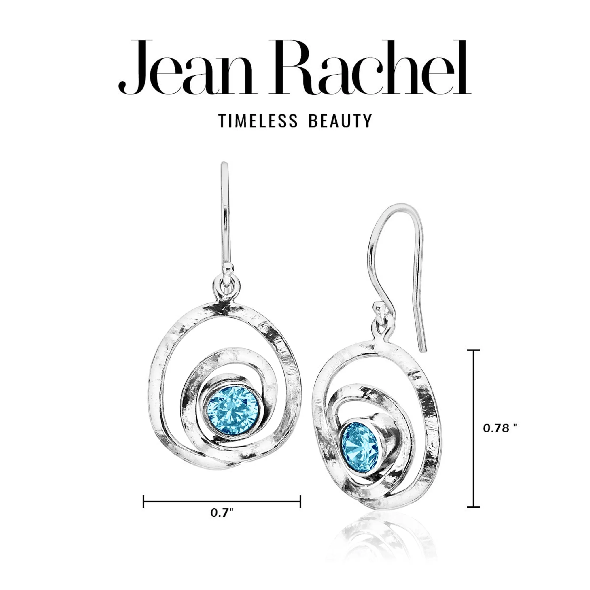 Artistic Sterling Silver Aquamarine CZ Earrings