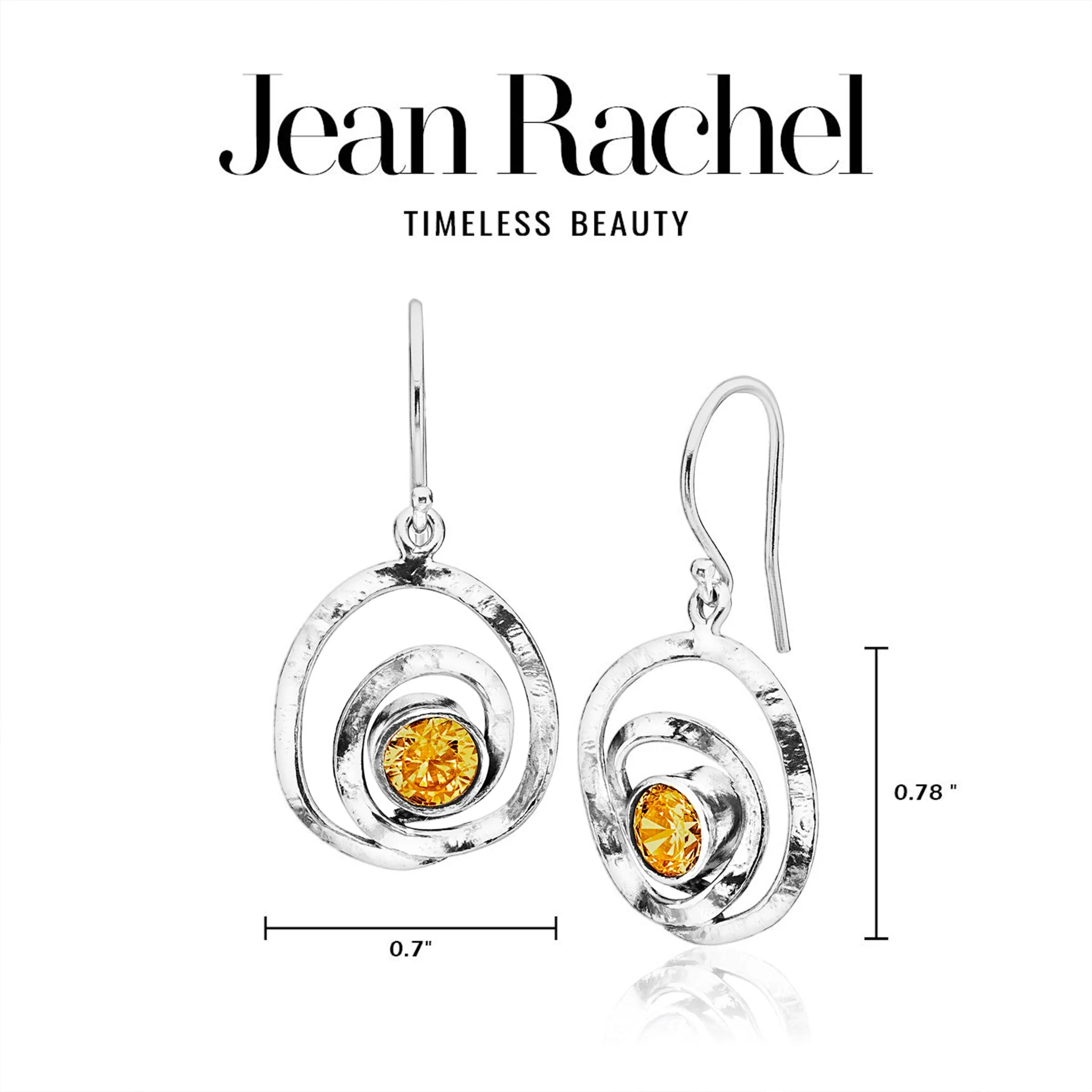Artistic Sterling Silver Citrine CZ Earrings