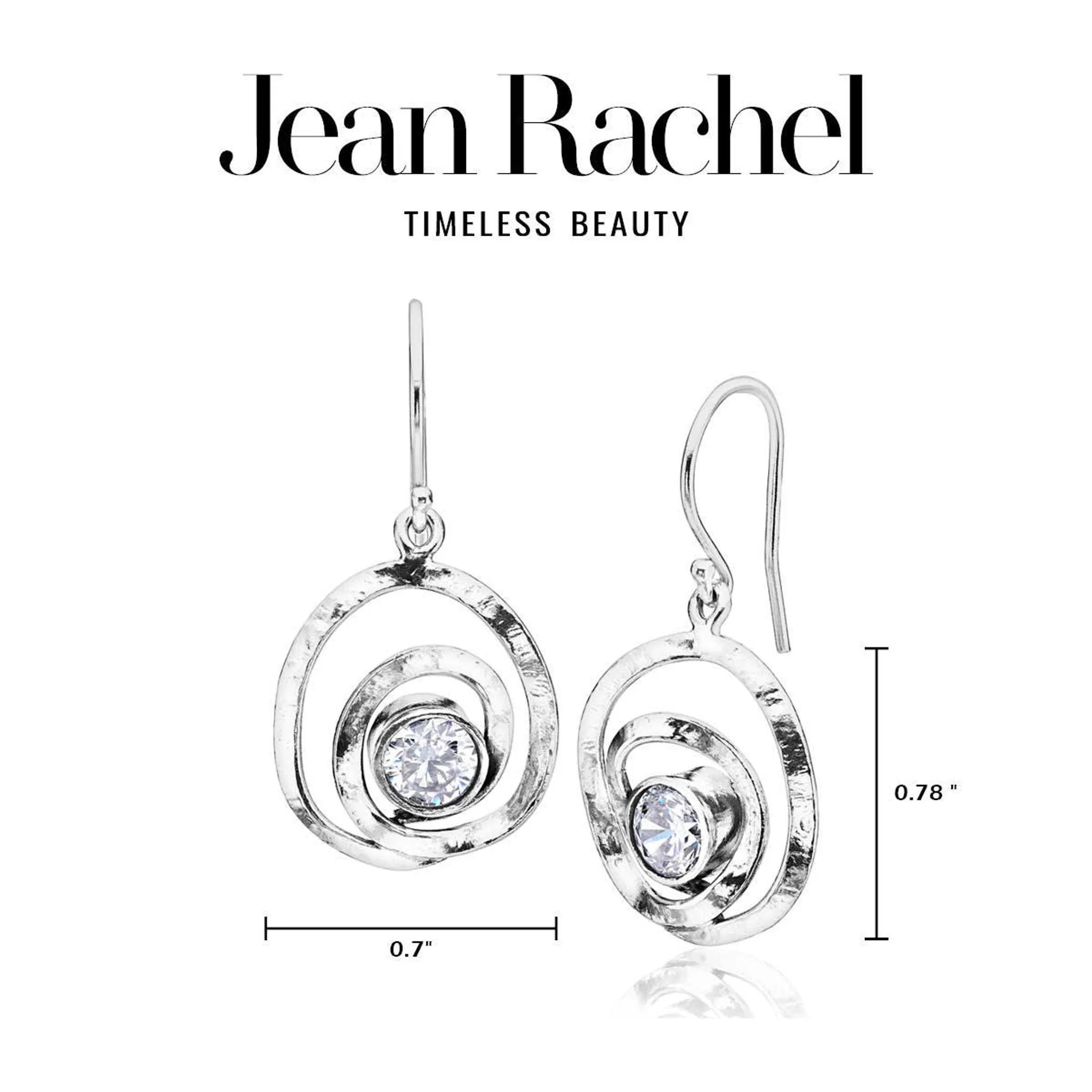 Artistic Sterling Silver CZ Dangle Earrings