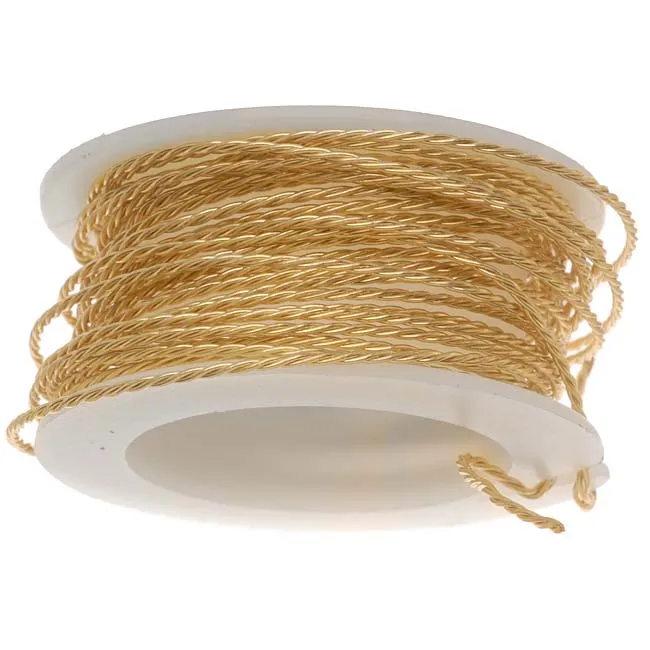 Artistic Wire, Twisted Craft Wire 20 Gauge Thick, Tarnish Resistant Brass (3 Yard Spool)