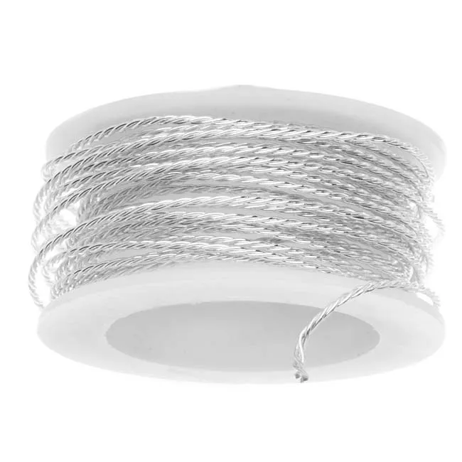 Artistic Wire, Twisted Craft Wire 20 Gauge Thick, Tarnish Resistant Silver (3 Yard Spool)