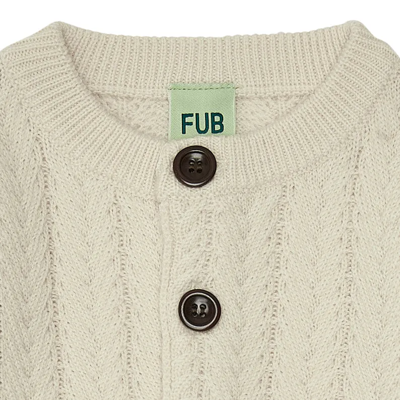 Baby structure cardigan - ecru -FUB
