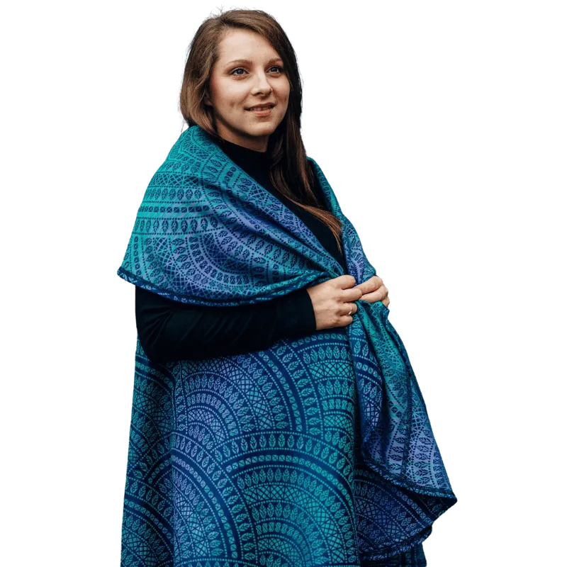 Babywearing Long Cardigan Peacocks Tail Provance by LennyLamb