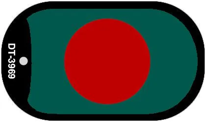 Bangladesh Flag Scroll Metal Novelty Dog Tag Necklace DT-3969