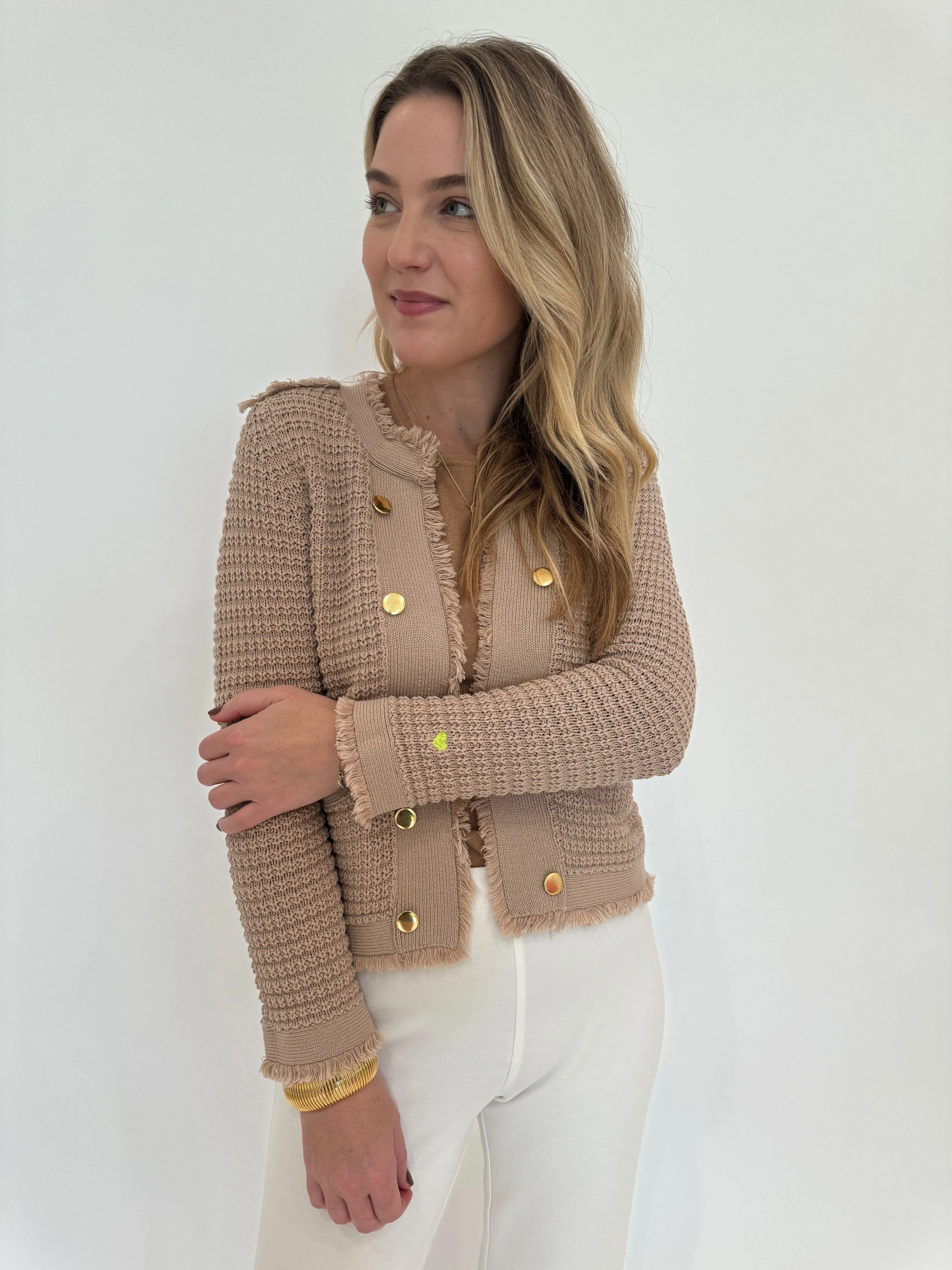 Beau-lero Fringe Cardigan - Camel