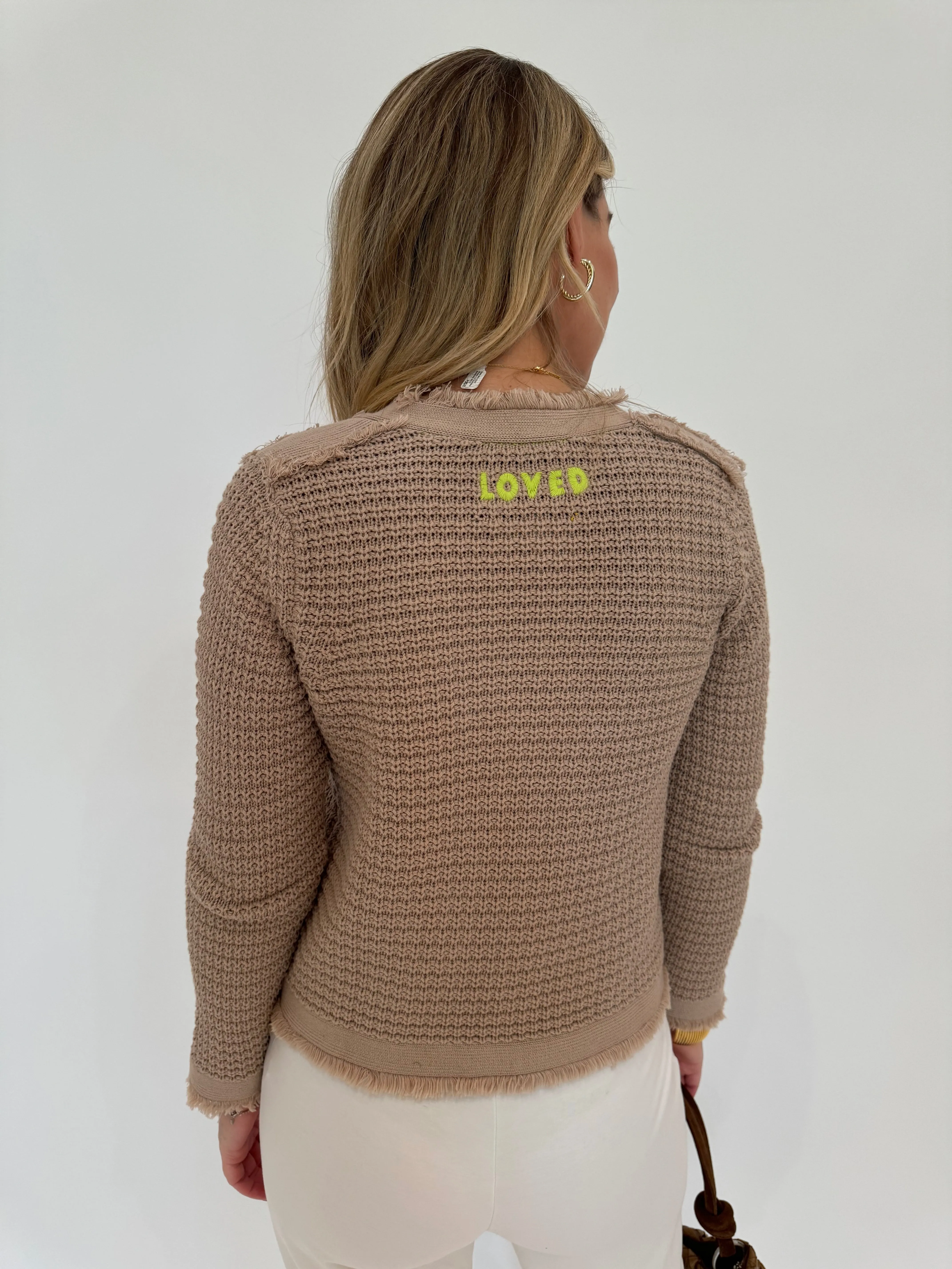 Beau-lero Fringe Cardigan - Camel