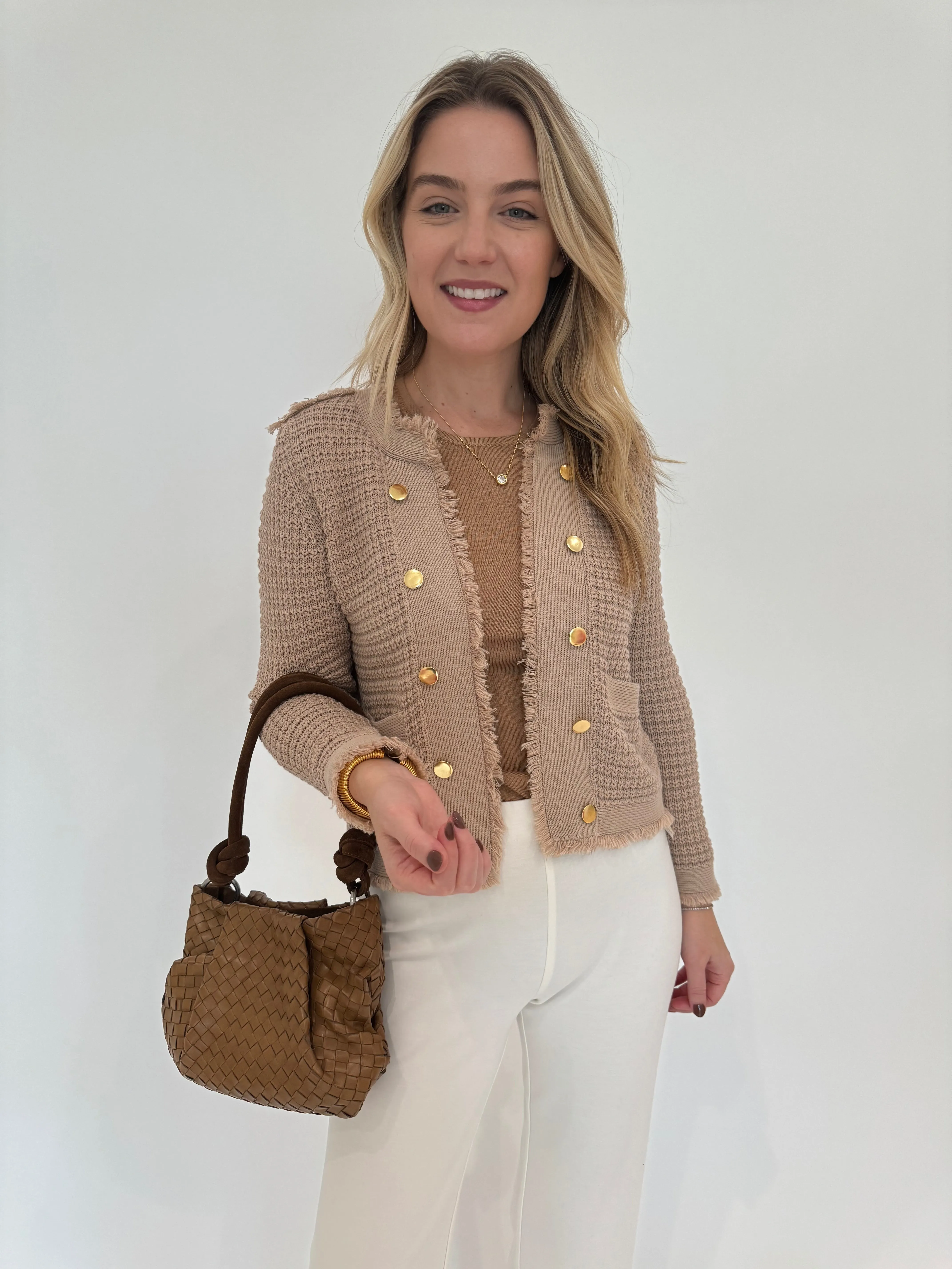 Beau-lero Fringe Cardigan - Camel
