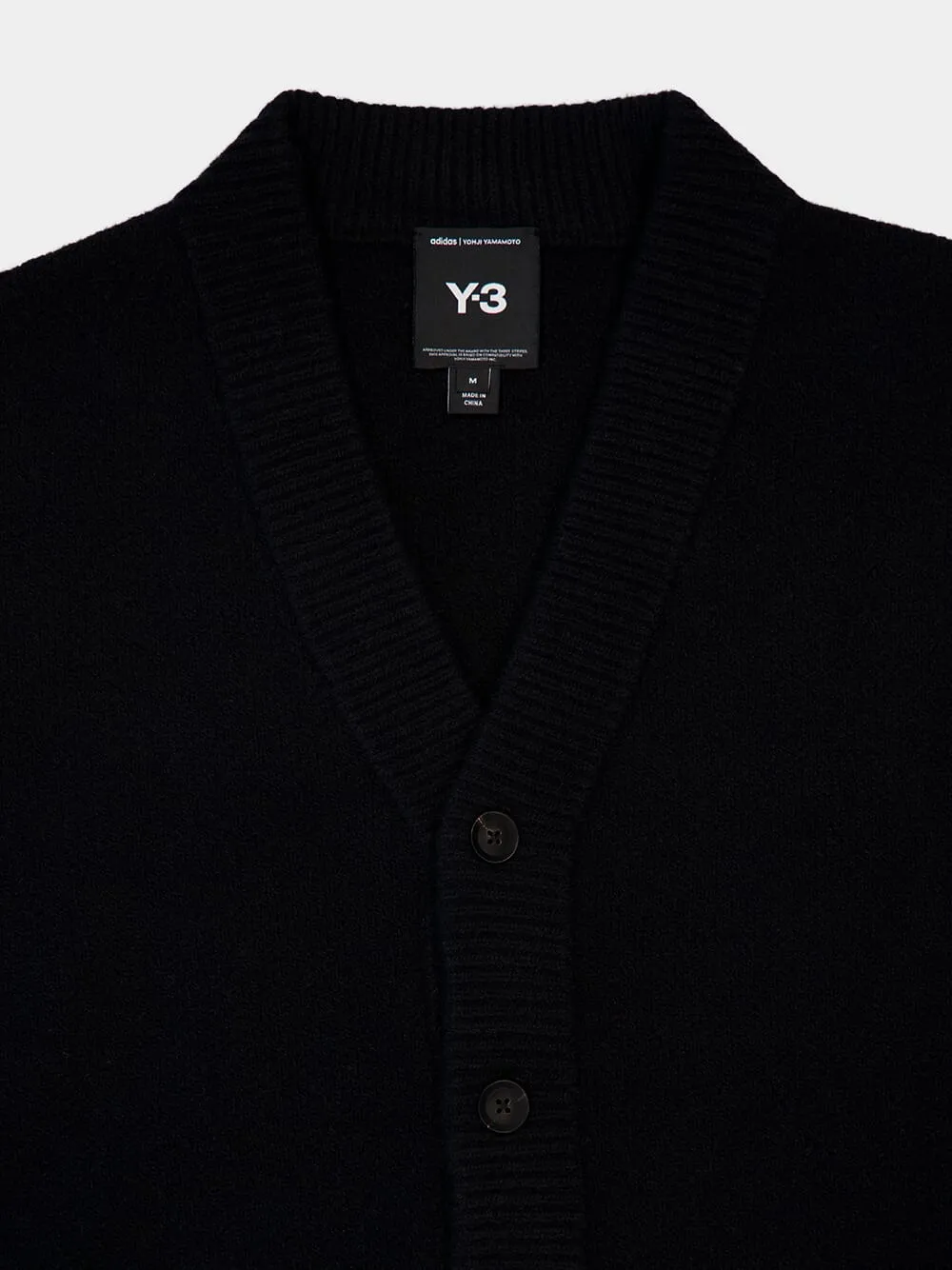 Black Graphic Knit Cardigan