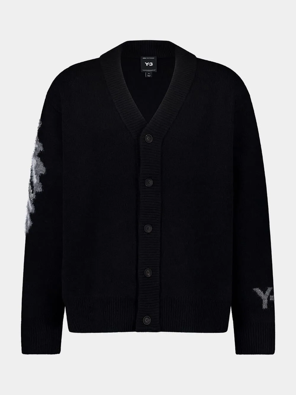 Black Graphic Knit Cardigan