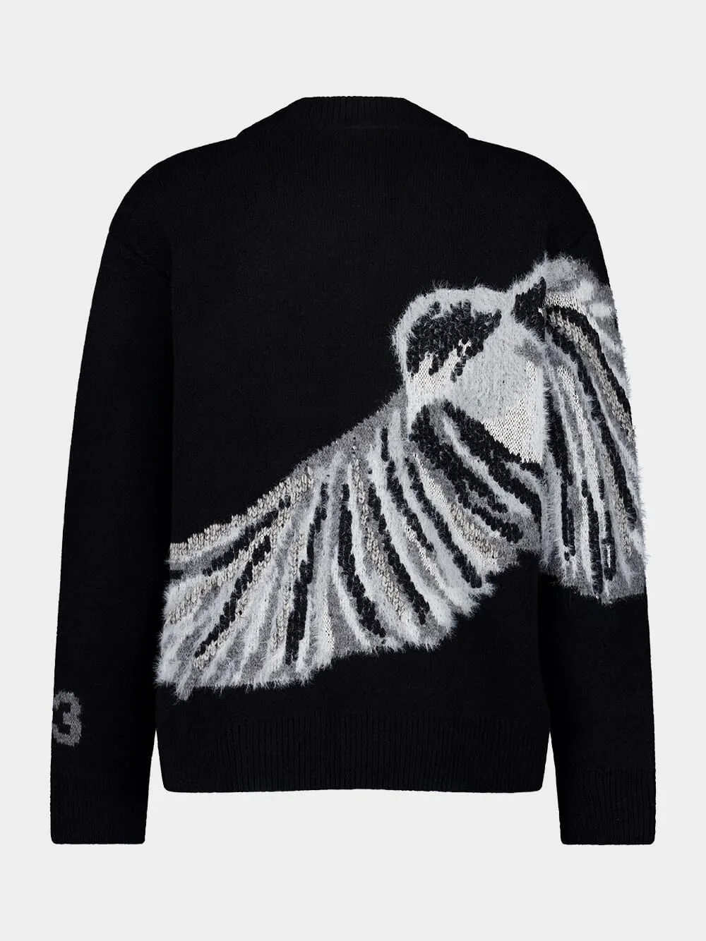 Black Graphic Knit Cardigan