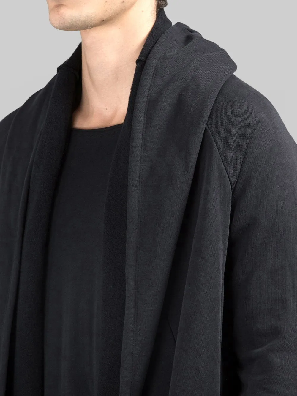 Black Long Sweater Cardigan With Hood / Glove Sleeves - ASYMMETRIC CUT Winter-BB029