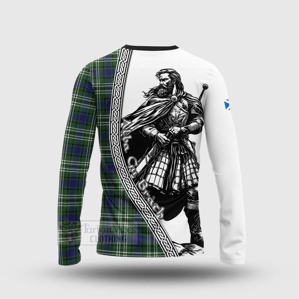 Blyth Tartan Clan Crest Long Sleeve T-Shirt with Highlander Warrior Celtic Style