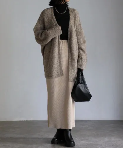 Boucle volume cardigan / beige