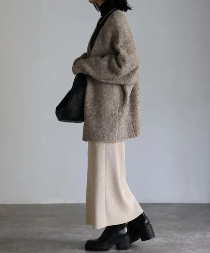 Boucle volume cardigan / beige