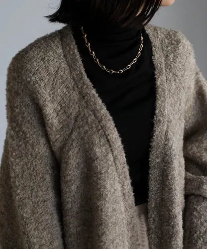 Boucle volume cardigan / beige