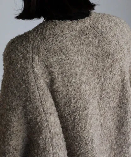 Boucle volume cardigan / beige