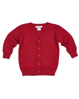 Boys Red Cardigan Sweater