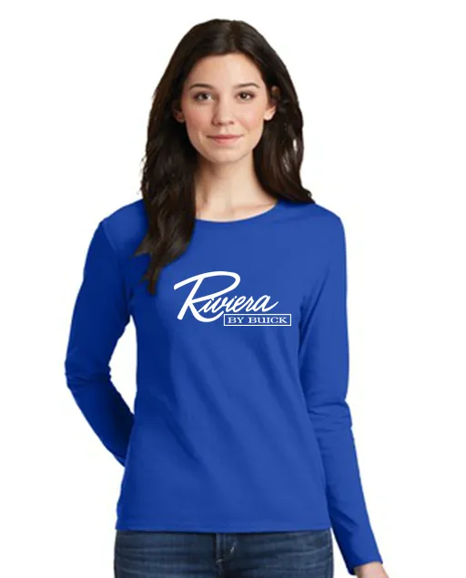 Buick Riviera Ladies' 5.3 oz. Gildan Heavy Cotton Missy Fit Long-Sleeve T-Shirt- GM MODEL Collection