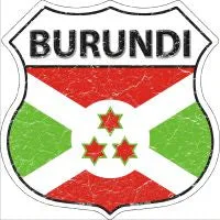 Burundi Flag Highway Shield Novelty Metal Magnet HSM-200