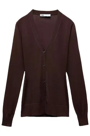 Buttoned Knit Cardigan