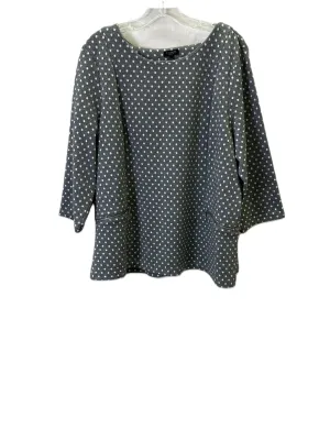 Cardigan By Talbots In Grey White, Size: 2x