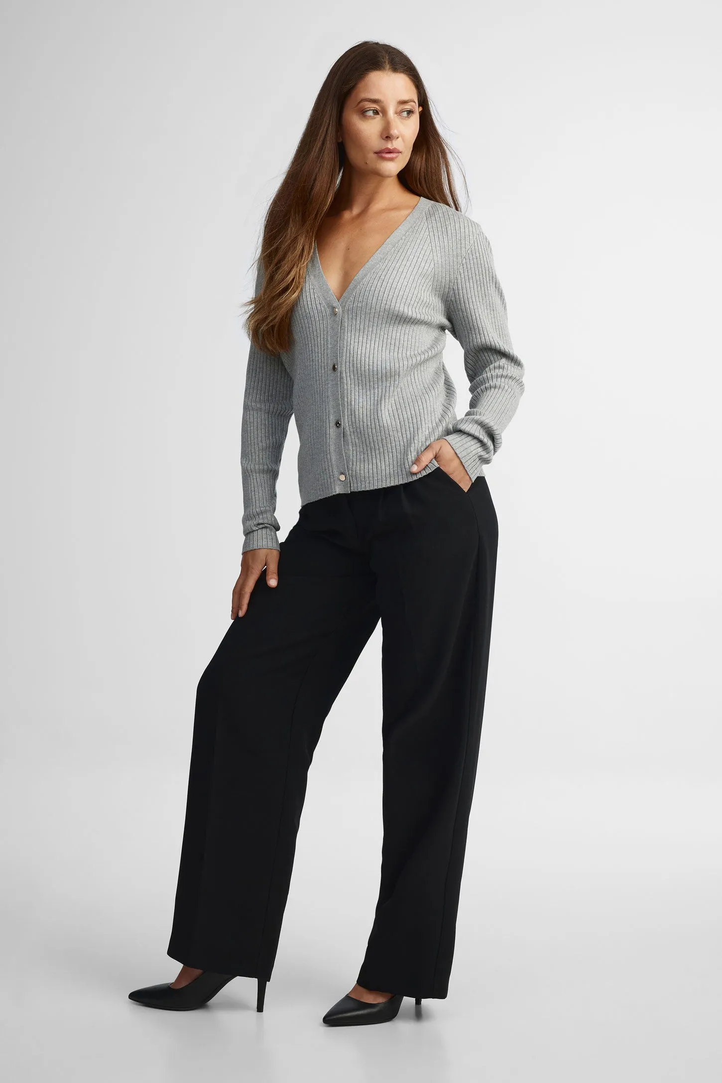 Cardigan col en V tricot - Femme