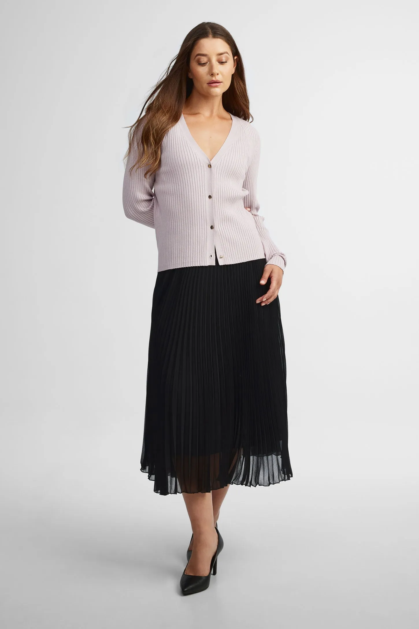 Cardigan col en V tricot - Femme