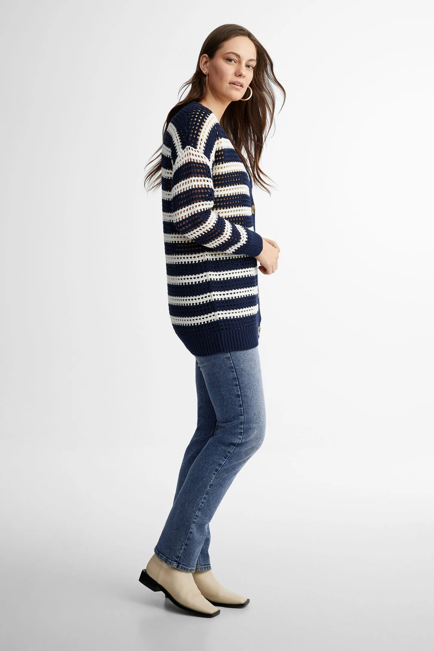 Cardigan en crochet coupe ample - Femme