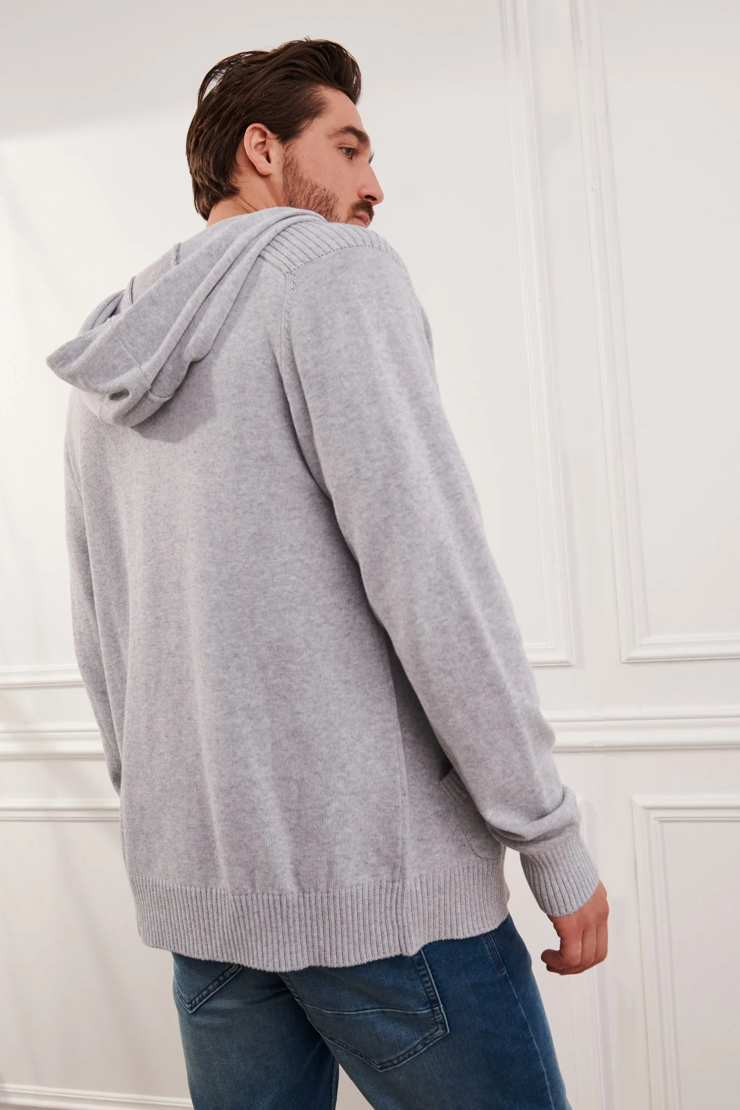 Cardigan en tricot à capuchon - Homme