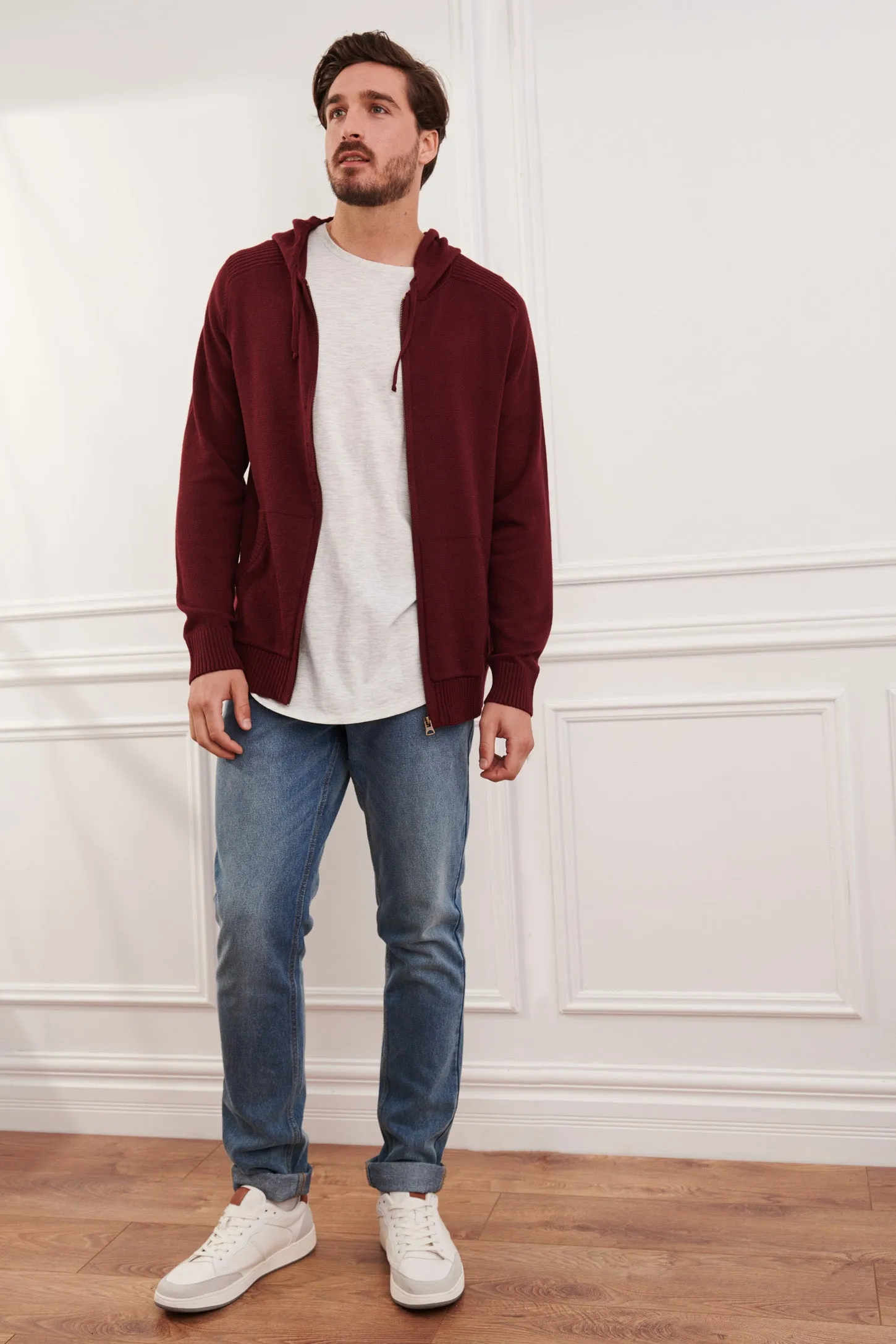 Cardigan en tricot à capuchon - Homme