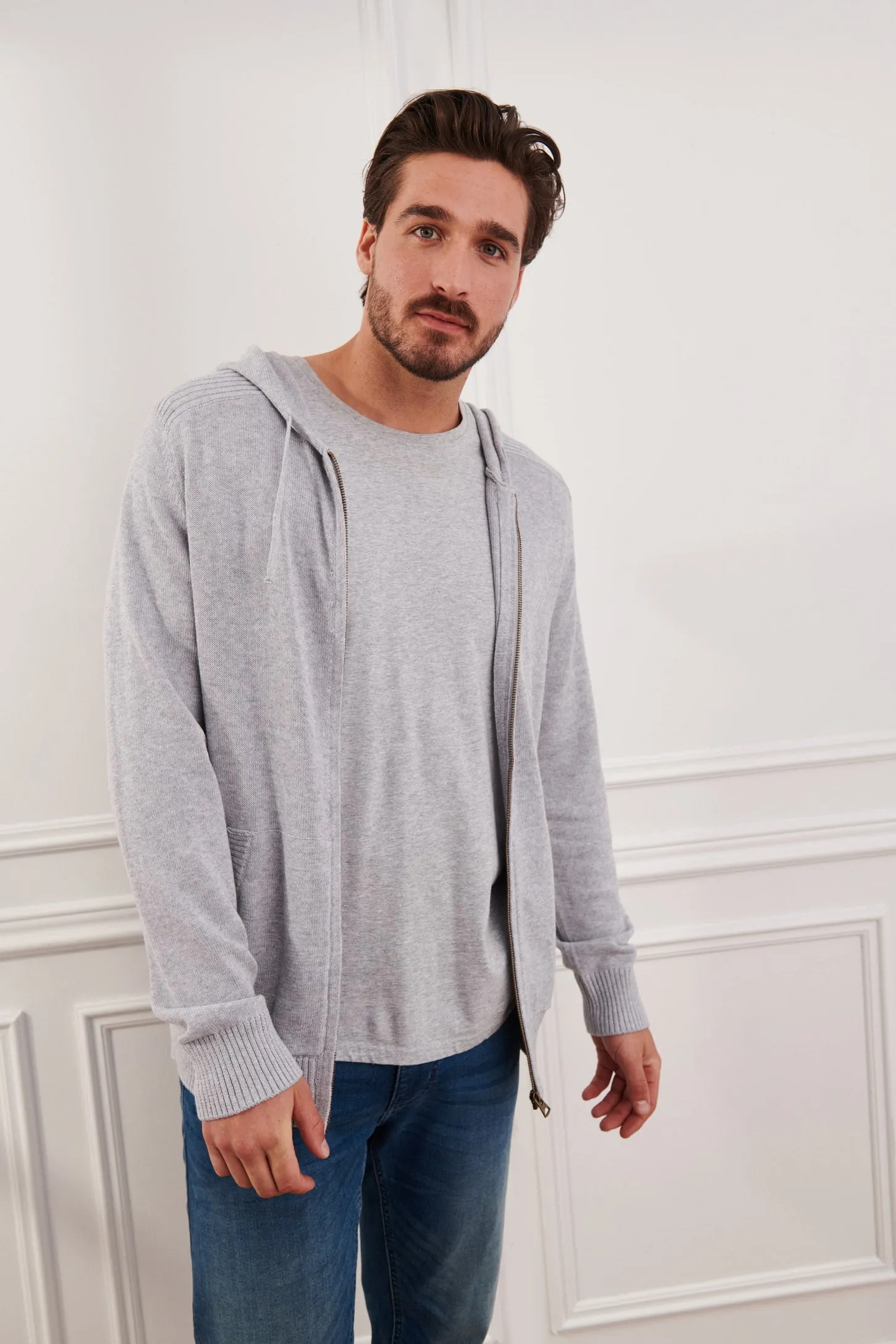 Cardigan en tricot à capuchon - Homme