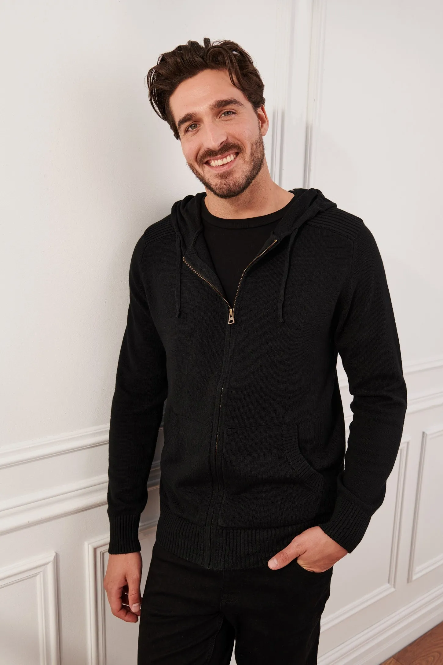 Cardigan en tricot à capuchon - Homme