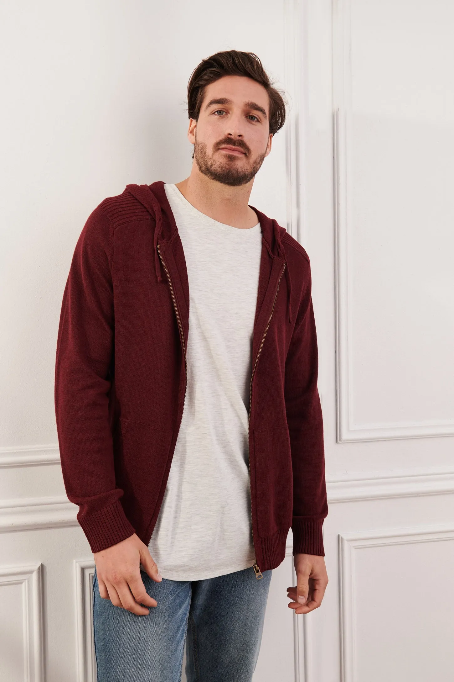 Cardigan en tricot à capuchon - Homme
