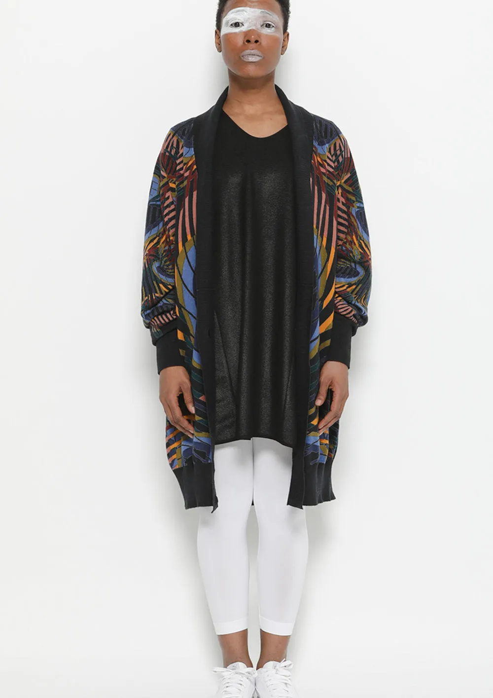 CARDIGAN - KNIT PEACOCK color