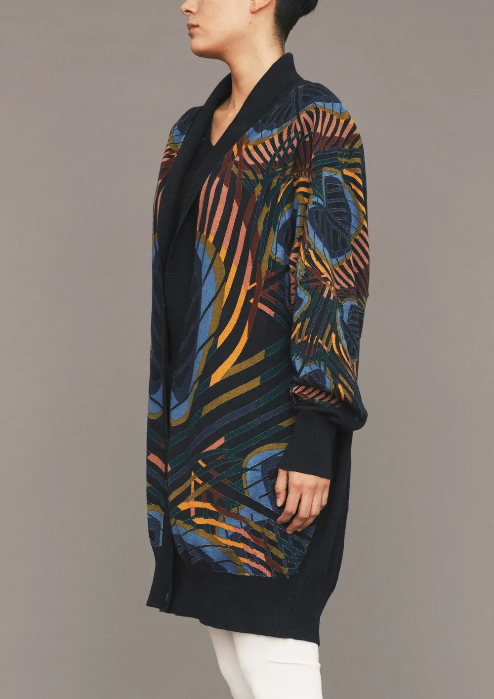 CARDIGAN - KNIT PEACOCK color