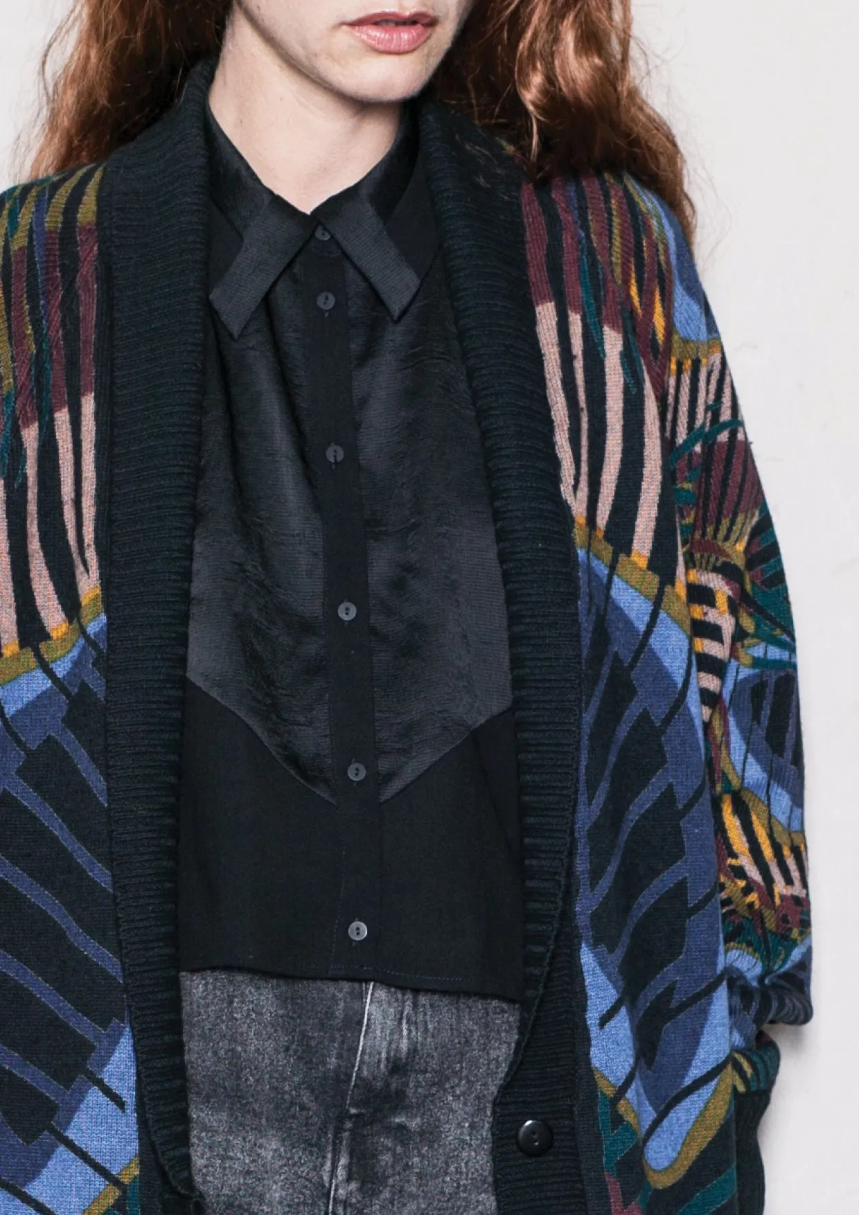 CARDIGAN - KNIT PEACOCK color