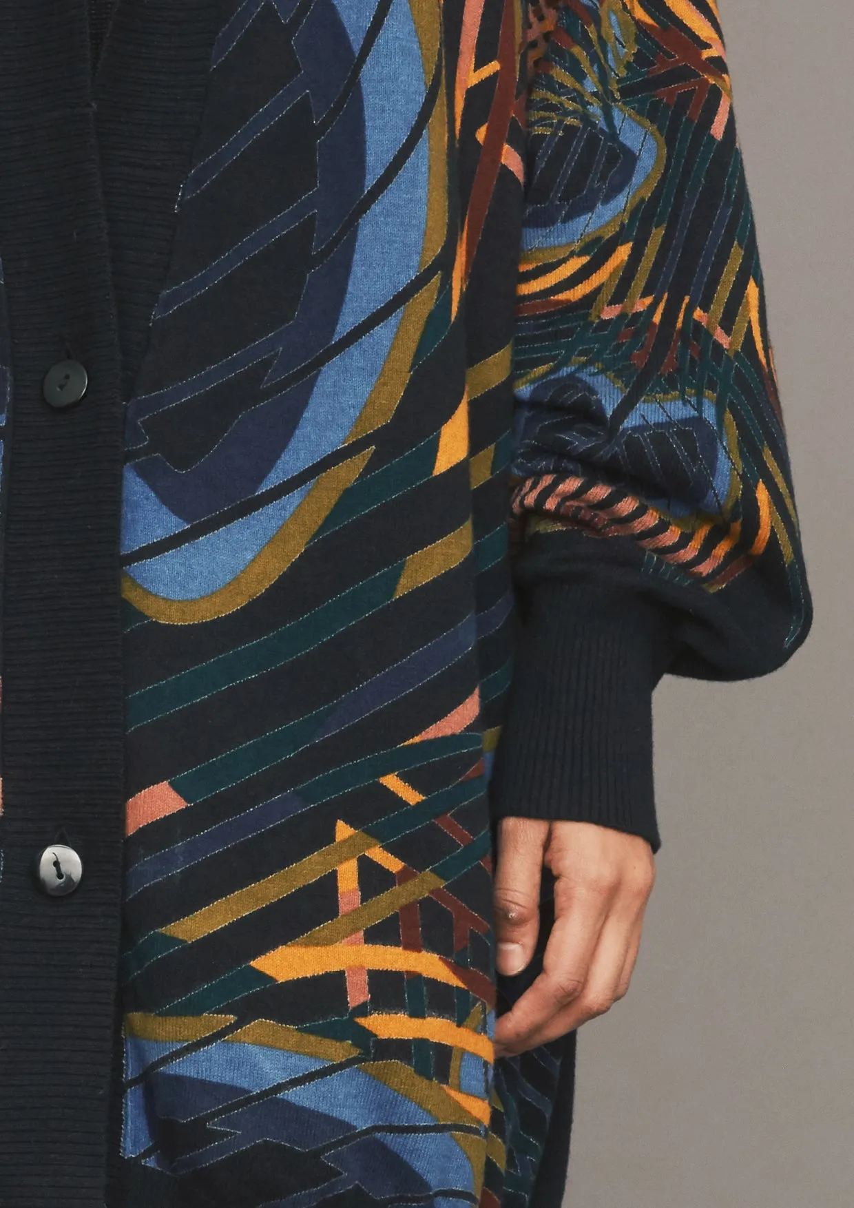 CARDIGAN - KNIT PEACOCK color