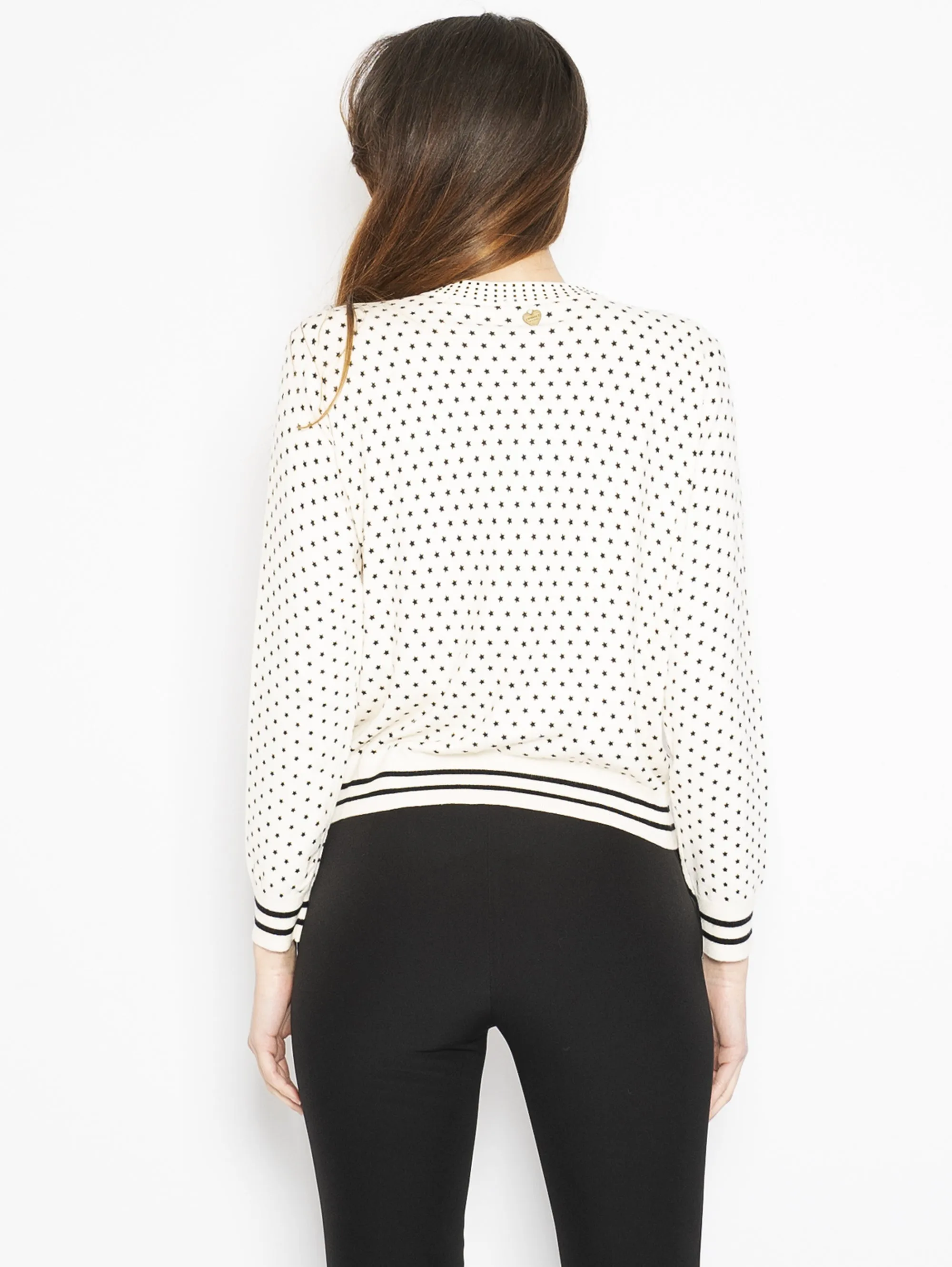 Cardigan Stampa Stelle Neve/Nero