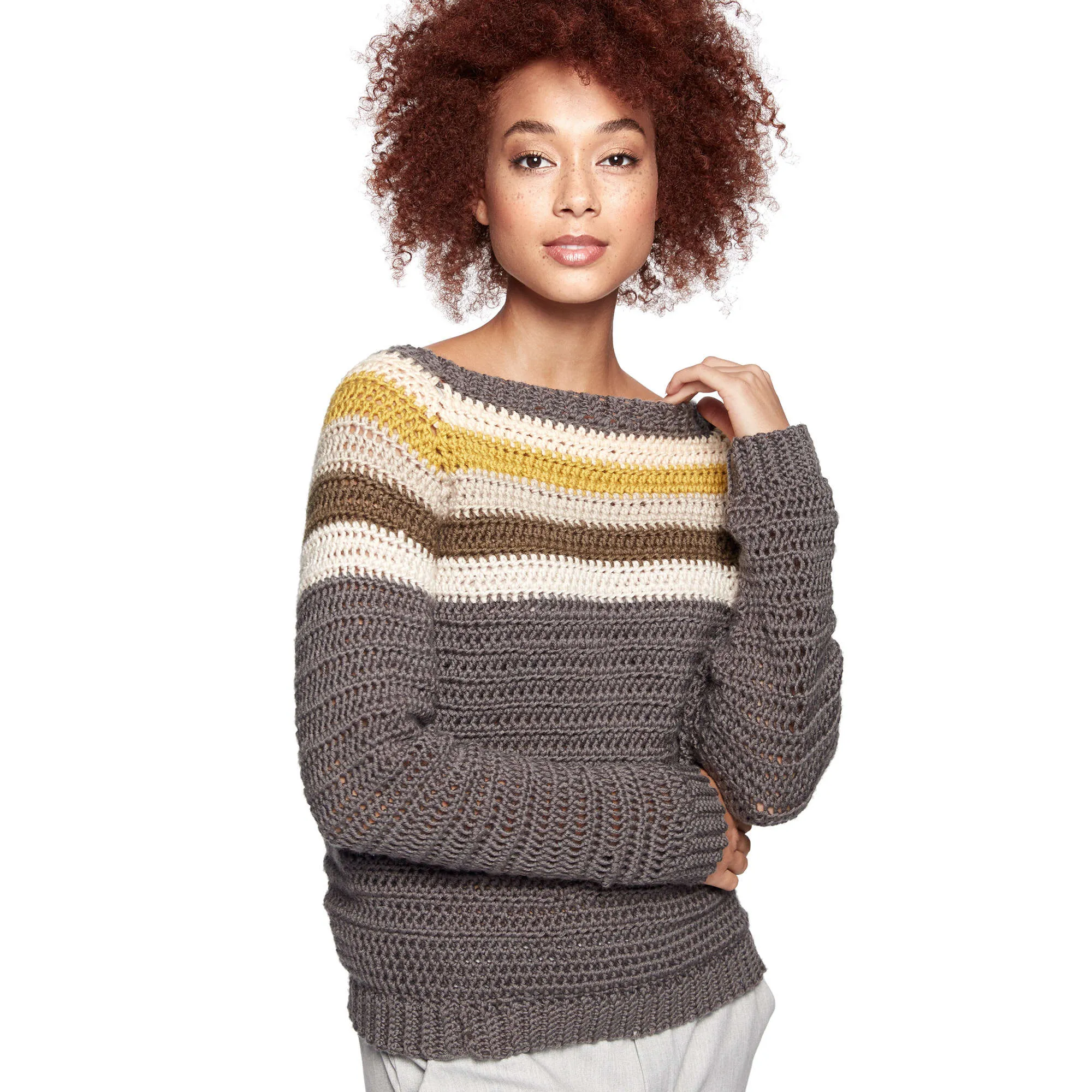 Caron X Pantone Crochet Colorwork Raglan Sweater