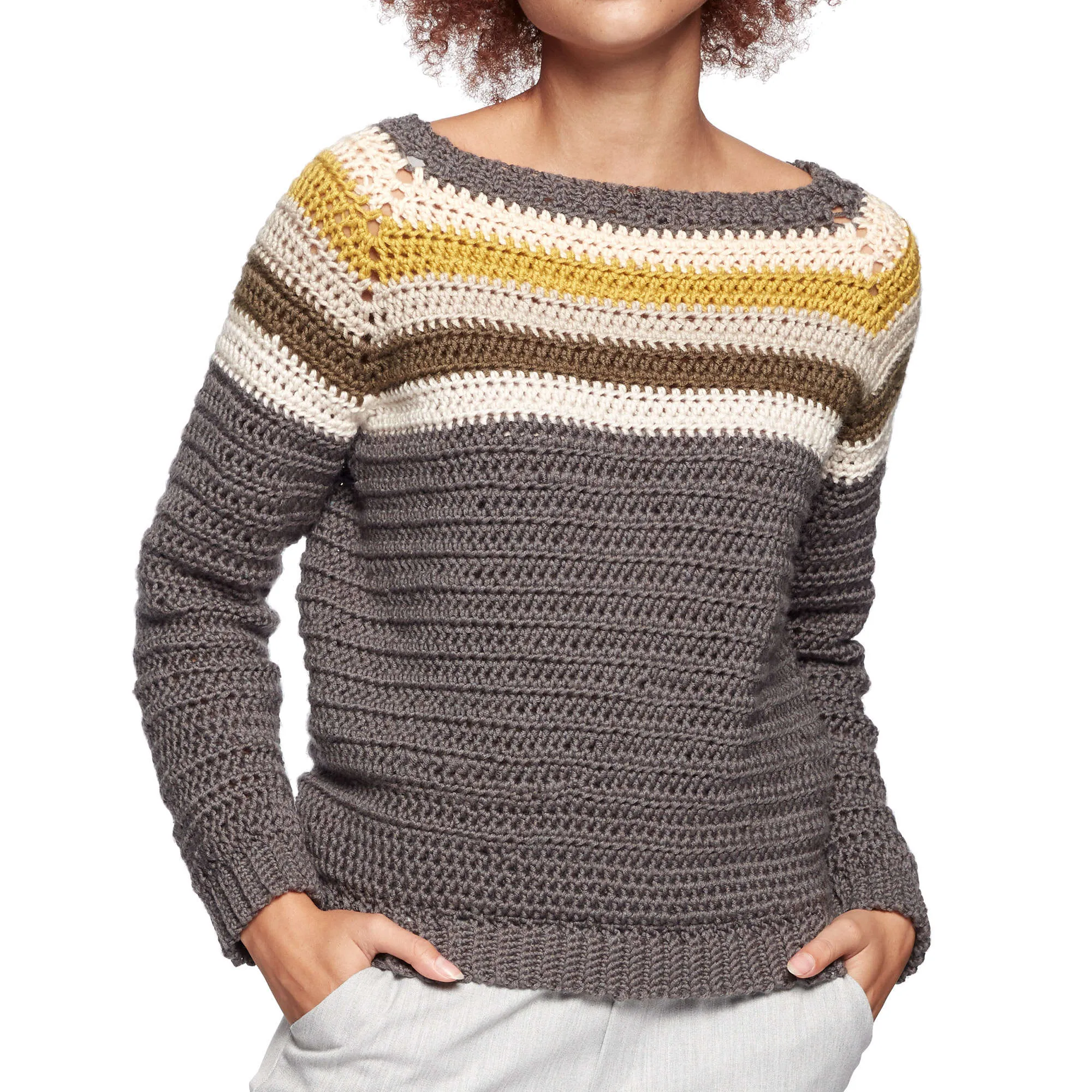 Caron X Pantone Crochet Colorwork Raglan Sweater